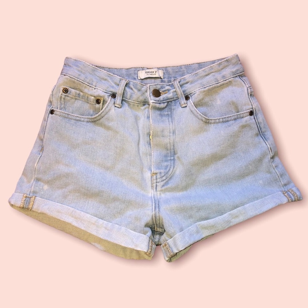 Forever 21 High Waisted Light Washed Jean Shorts